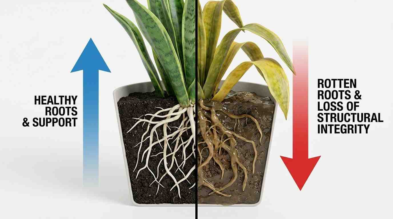 Snake plant root rot sign
