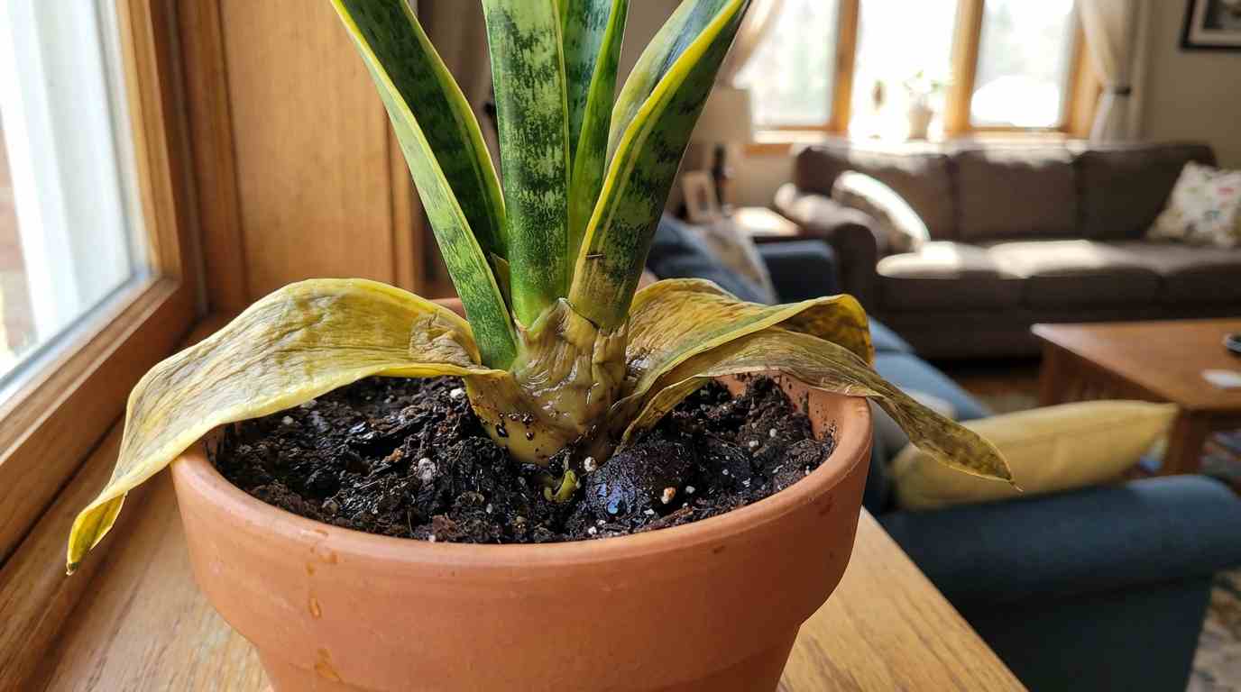 Overwatered snake plant