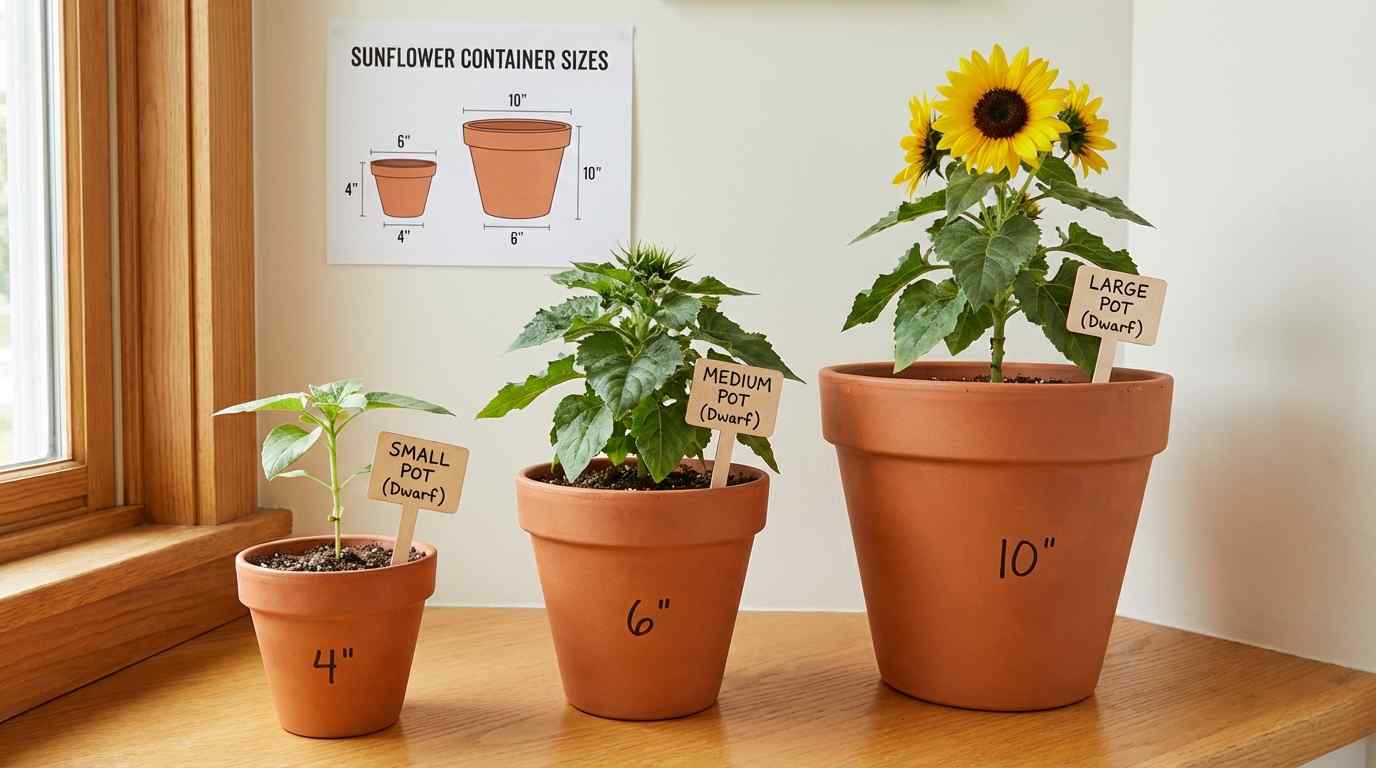 Ideal Pot size for dwarf sunflower
