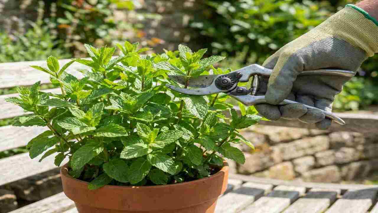 Pruning mint plant to grow faster