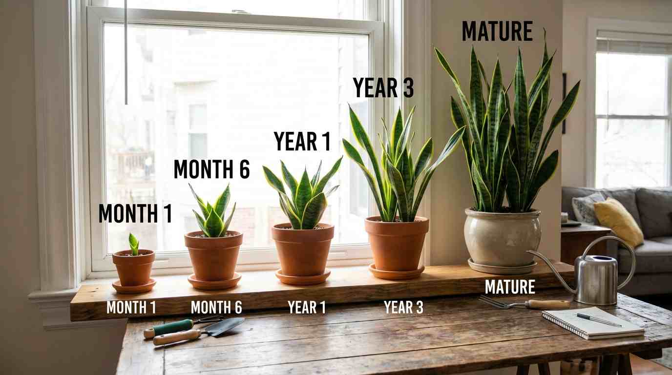 Snake plant growth time wise