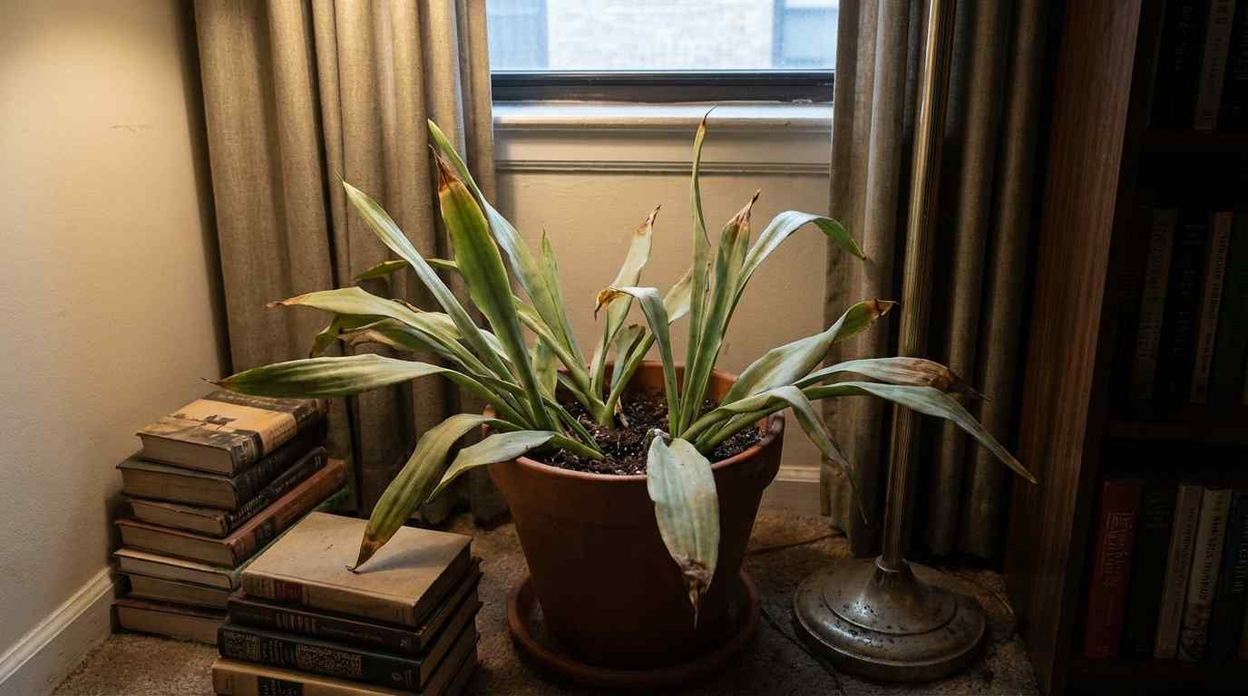 Snake plant in dark