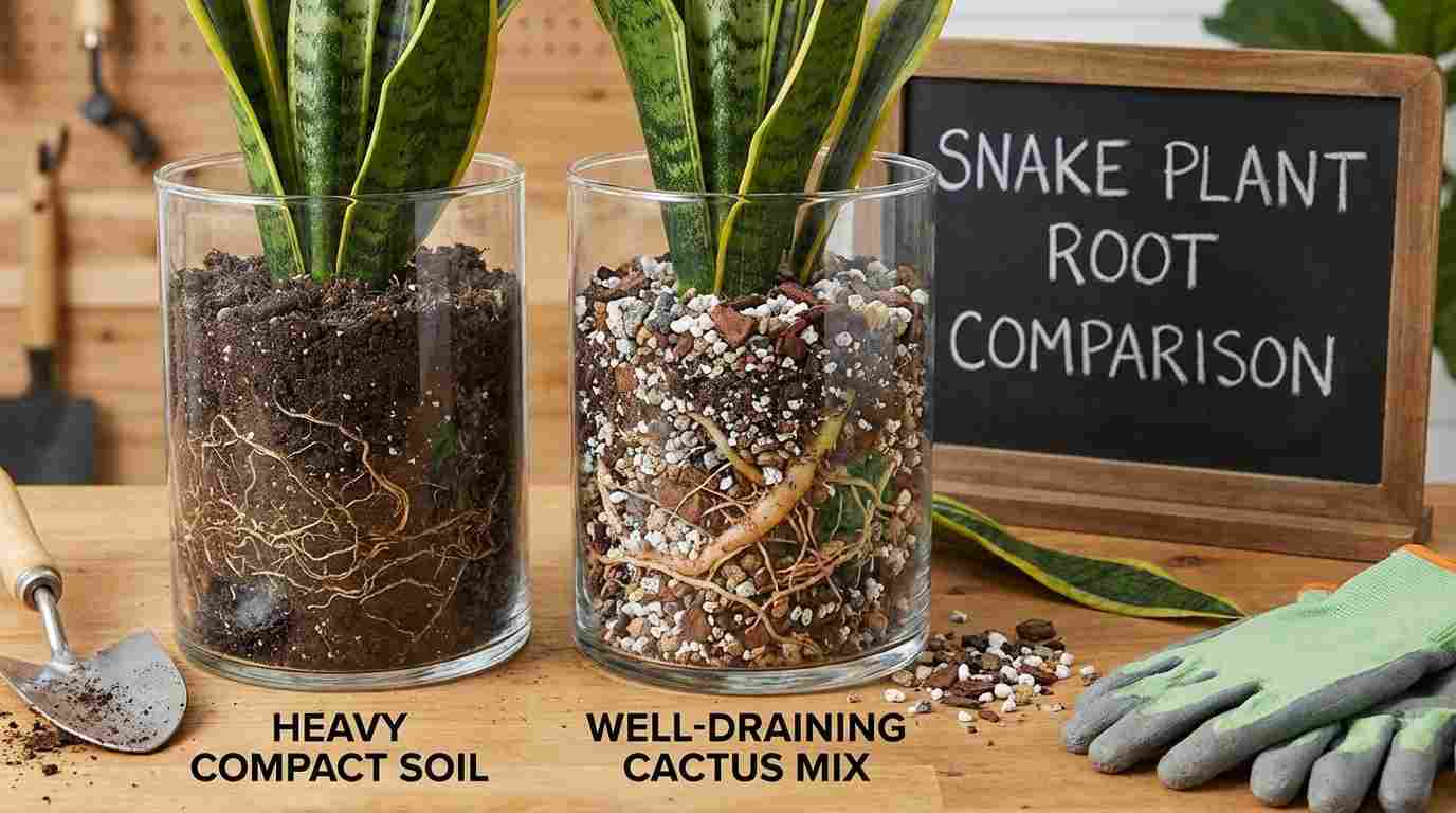 Soil comperison for snake plant