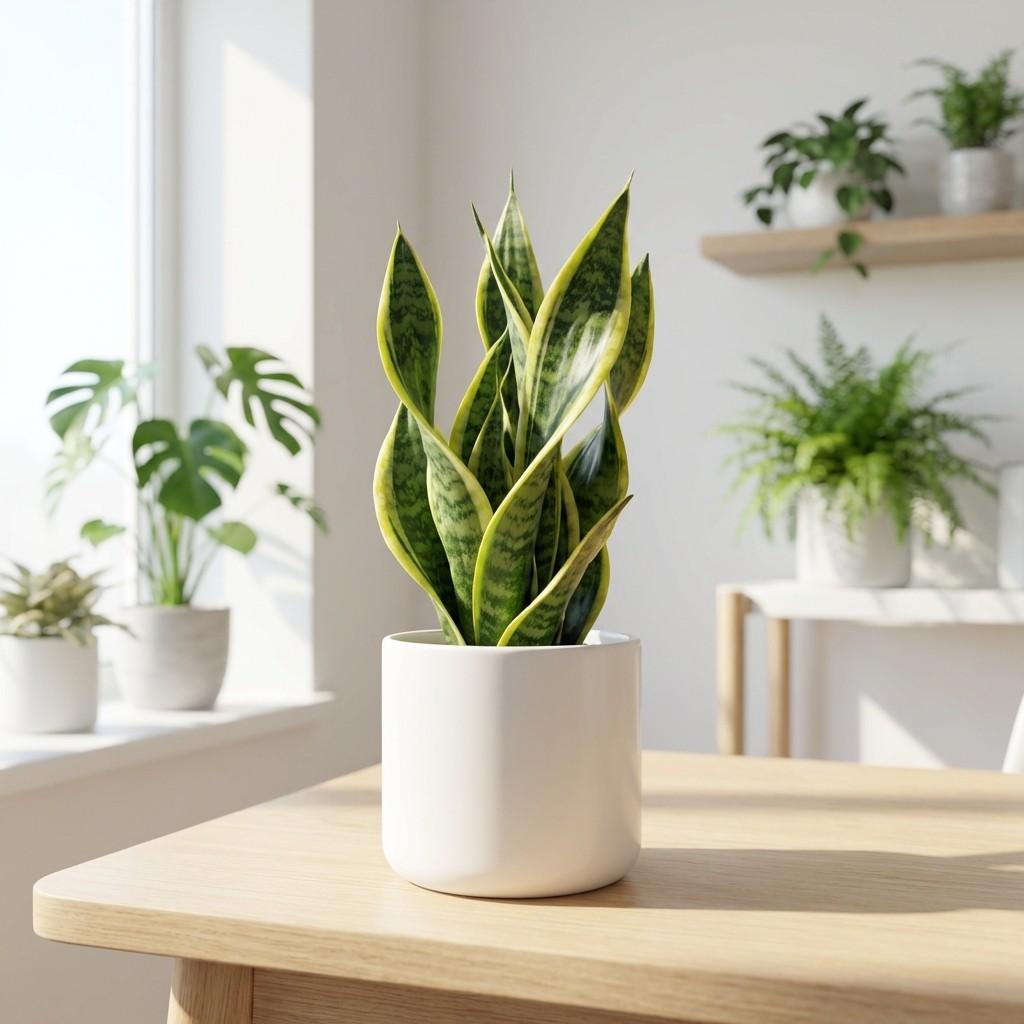 twister spiral snake plant with naturally twisted green leaves in pot