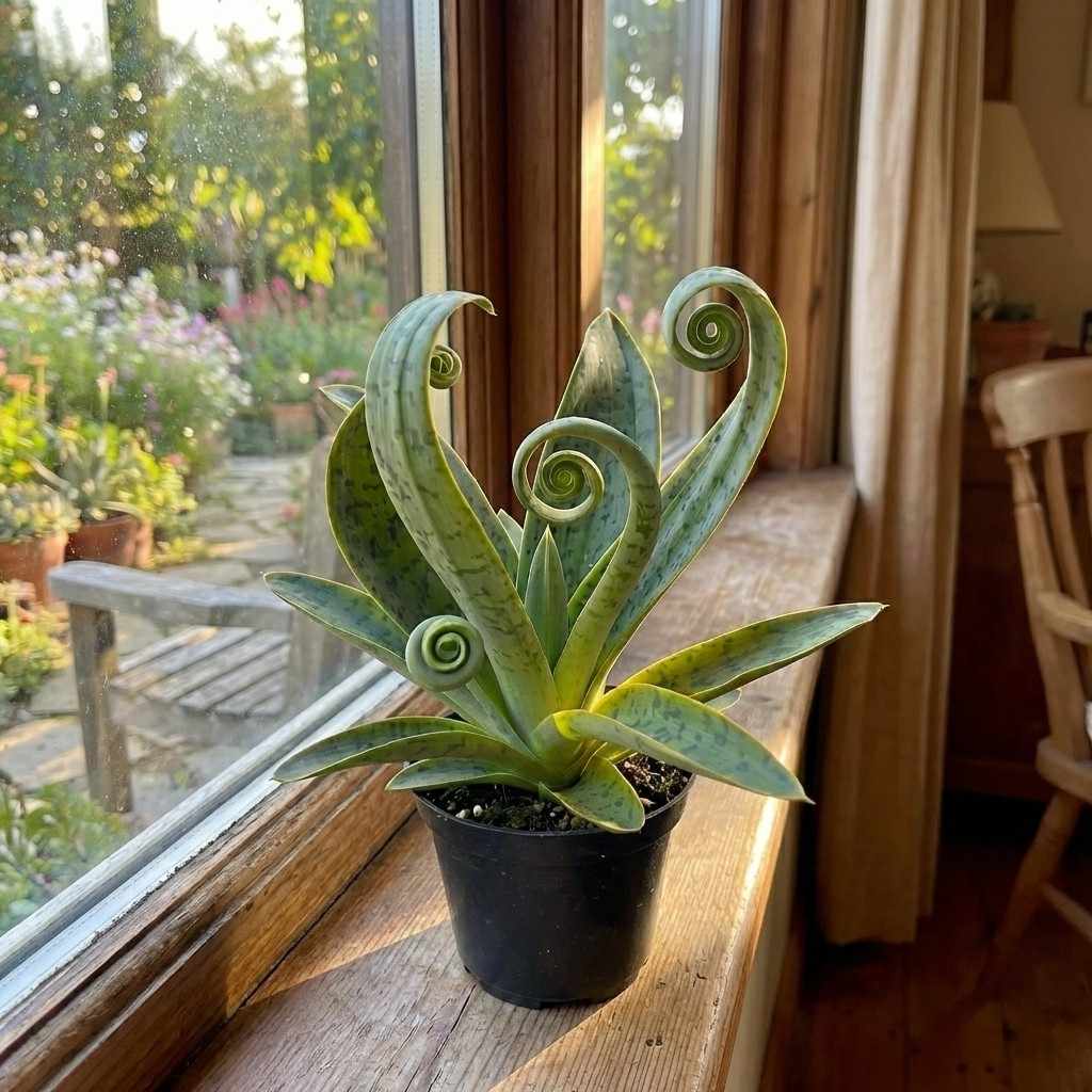 Spiral snake plant varity near windiw